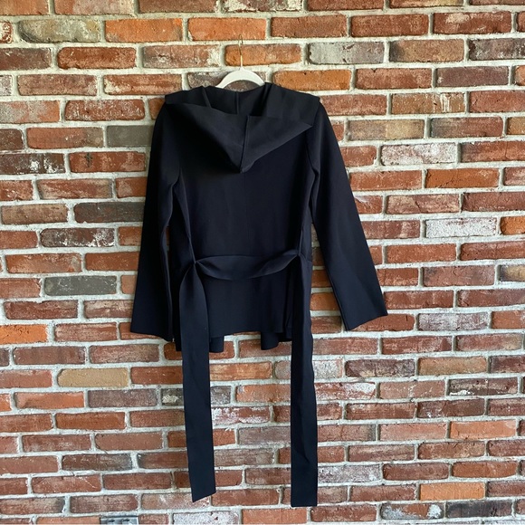MM Lafleur Colette Jardigan Black Cardigan Tie Waist Hooded. excellent condition - Picture 13 of 15